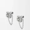 Anagram Bombé Chain Earrings in Sterling Silver