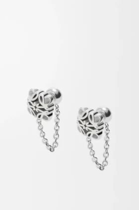 Anagram Bombé Chain Earrings in Sterling Silver