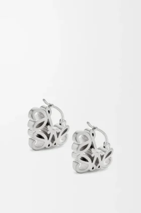 Anagram Bombé Hoop Earrings in Sterling Silver