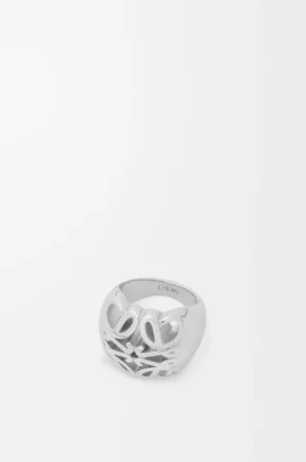 Anagram Bombé Signet Ring in Sterling Silver
