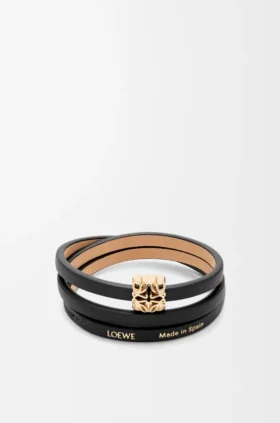 Anagram Bombé Twist Bracelet in Calfskin
