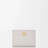 Anagram Compact Wallet in Pebble Grained Calfskin