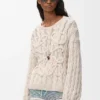 Anagram Sweater in Cotton and Wool Blend