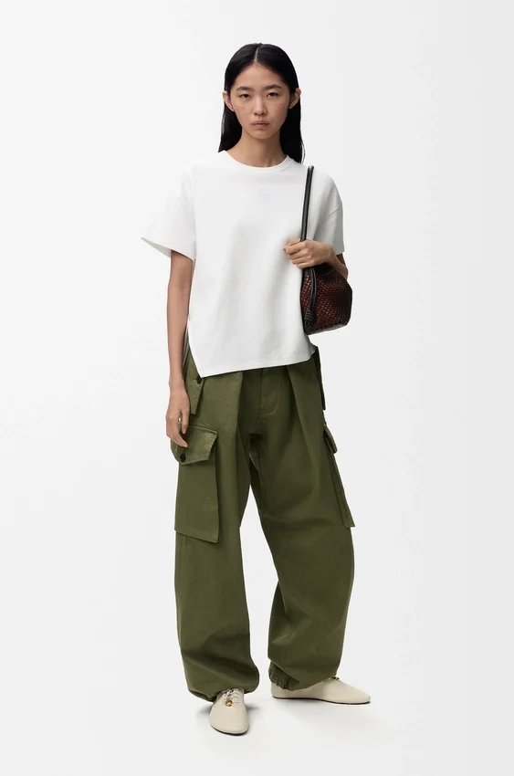 Asymmetric T-Shirt in Cotton Blend Asymmetric T-Shirt in Cotton Blend