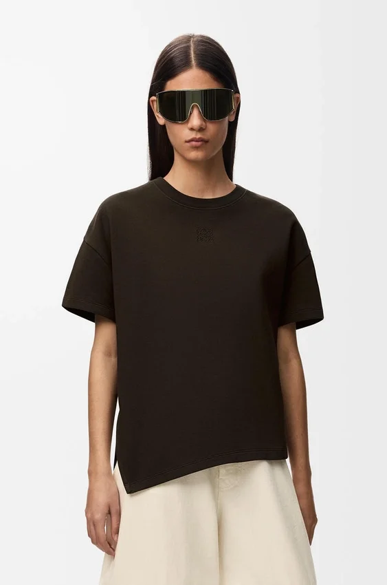 Asymmetric T-Shirt in Cotton Blend Asymmetric T-Shirt in Cotton Blend
