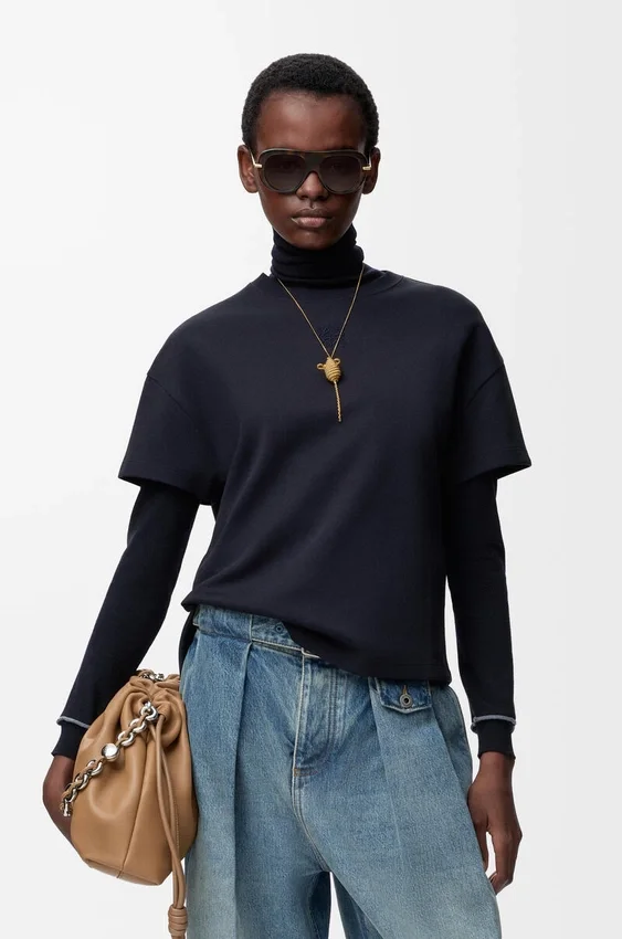 Asymmetric T-Shirt in Cotton Blend Asymmetric T-Shirt in Cotton Blend
