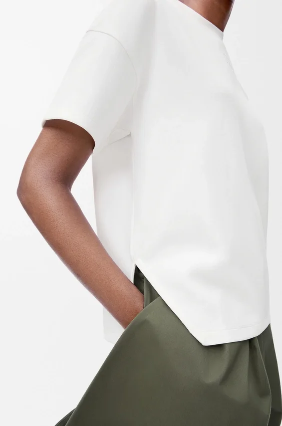 Asymmetric T-Shirt in Cotton Blend Asymmetric T-Shirt in Cotton Blend