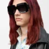 Beveled Square Maxi Anagram Sunglasses