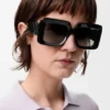 Beveled Square Maxi Anagram Sunglasses