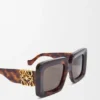 Beveled Square Maxi Anagram Sunglasses