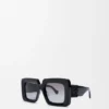 Beveled Square Maxi Anagram Sunglasses