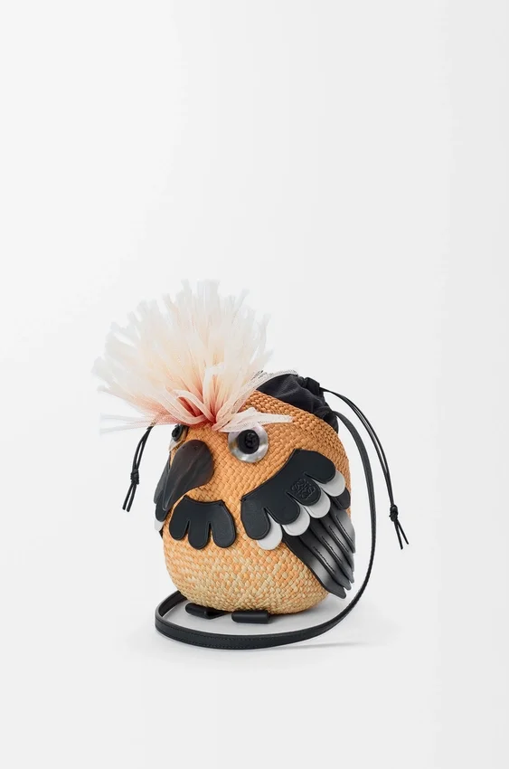 Bird Bag in Iraca Palm and Calfskin Bird Bag in Iraca Palm and Calfskin