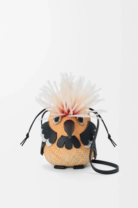 Bird Bag in Iraca Palm and Calfskin Bird Bag in Iraca Palm and Calfskin