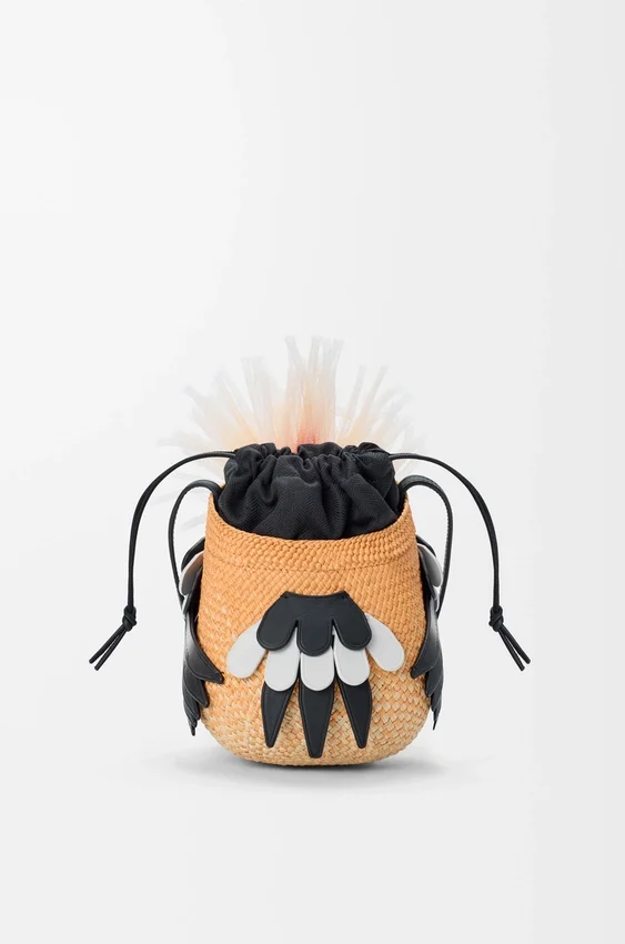 Bird Bag in Iraca Palm and Calfskin Bird Bag in Iraca Palm and Calfskin