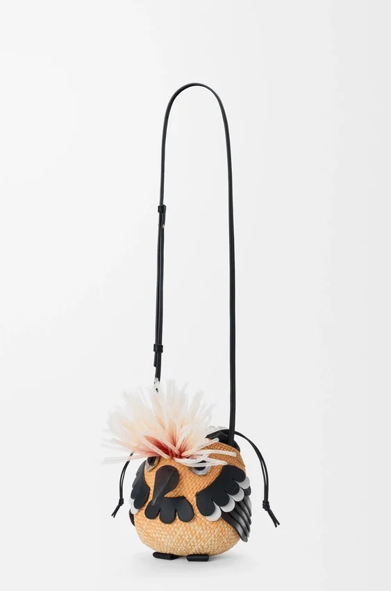 Bird Bag in Iraca Palm and Calfskin Bird Bag in Iraca Palm and Calfskin