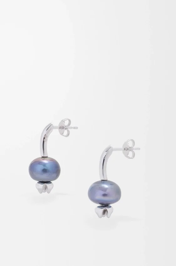 Blueberry Earrings in Sterling Silver and Pearl Blueberry Earrings in Sterling Silver and Pearl