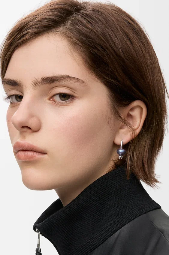 Blueberry Earrings in Sterling Silver and Pearl Blueberry Earrings in Sterling Silver and Pearl