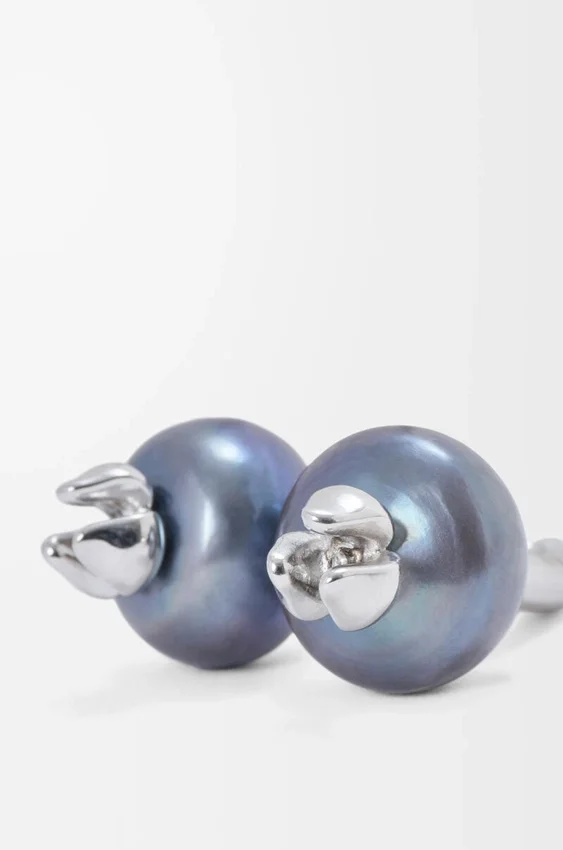 Blueberry Earrings in Sterling Silver and Pearl Blueberry Earrings in Sterling Silver and Pearl