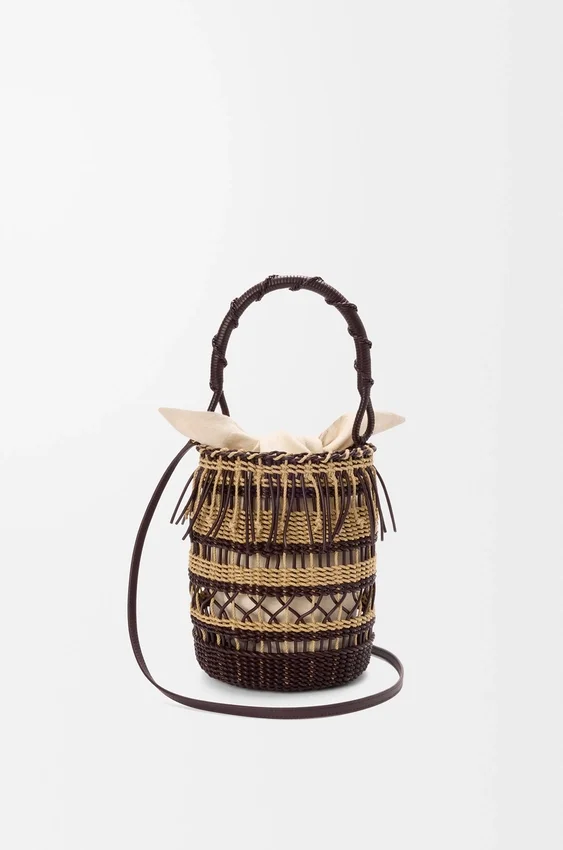 Bucket in Cord and Leather Bucket in Cord and Leather
