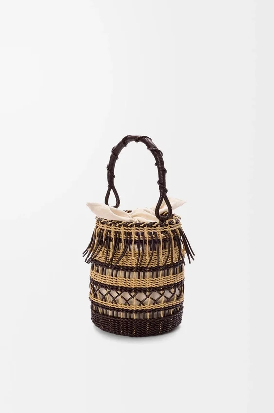 Bucket in Cord and Leather Bucket in Cord and Leather