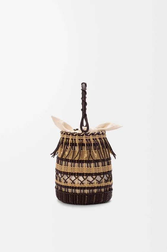 Bucket in Cord and Leather Bucket in Cord and Leather