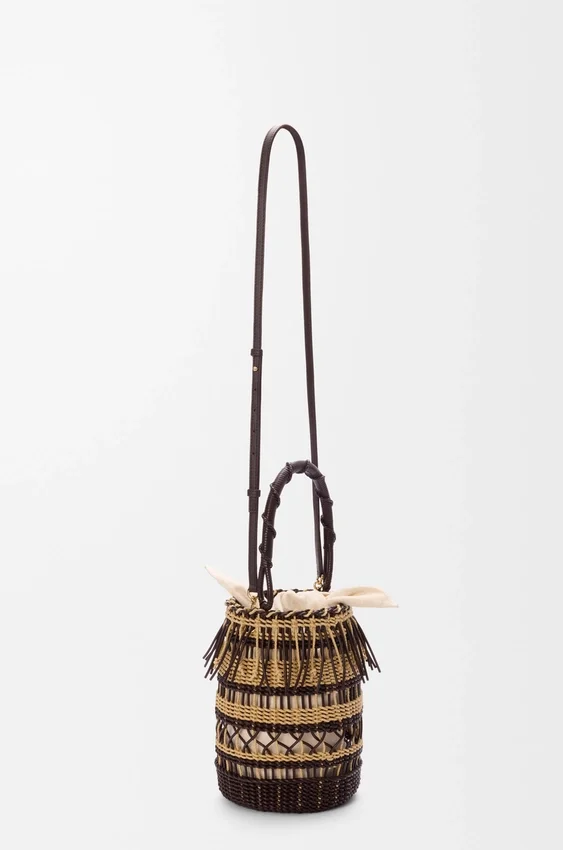 Bucket in Cord and Leather Bucket in Cord and Leather