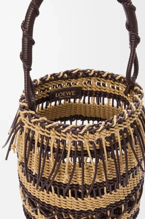 Bucket in Cord and Leather Bucket in Cord and Leather