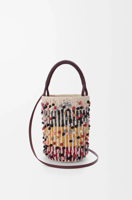 Bucket in Cord, Leather and Wool Bucket in Cord, Leather and Wool