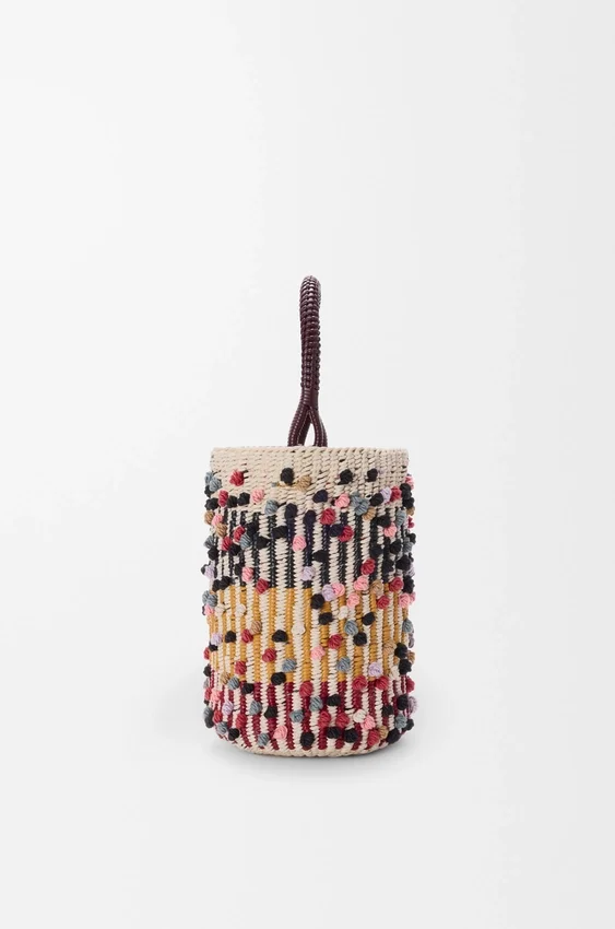 Bucket in Cord, Leather and Wool Bucket in Cord, Leather and Wool
