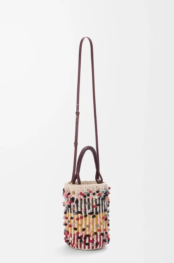 Bucket in Cord, Leather and Wool Bucket in Cord, Leather and Wool
