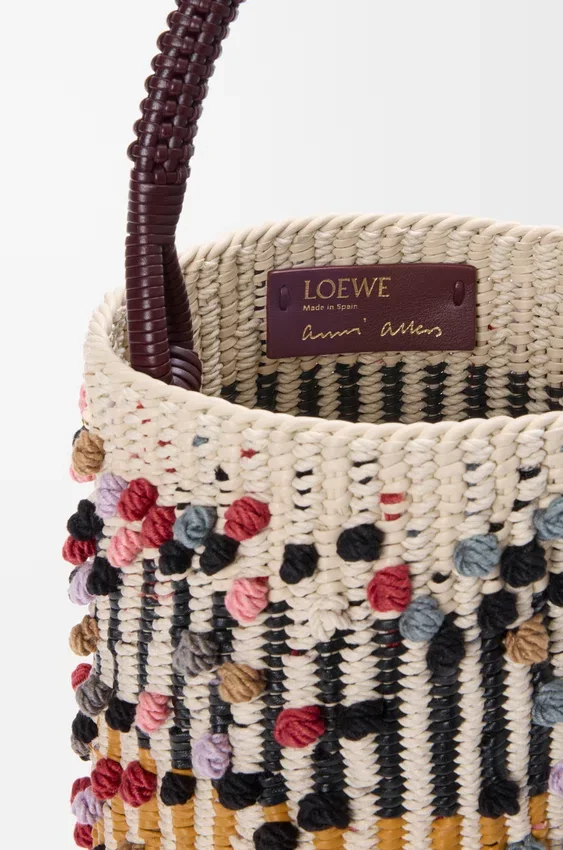 Bucket in Cord, Leather and Wool Bucket in Cord, Leather and Wool