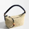 Cala Mini Bag in Classic Calfskin and Raffia