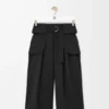 Cropped Cargo Trousers in Wool