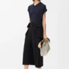 Cropped Cargo Trousers in Wool