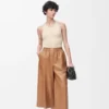Cropped Trousers in Nappa Lambskin