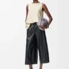 Cropped Trousers in Nappa Lambskin