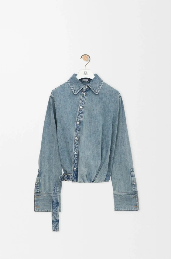 Draped Shirt in Denim Draped Shirt in Denim