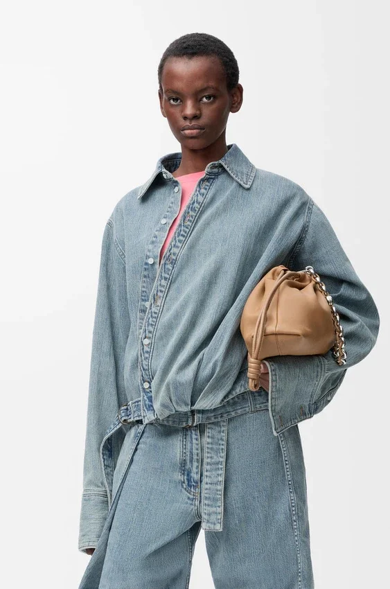 Draped Shirt in Denim Draped Shirt in Denim