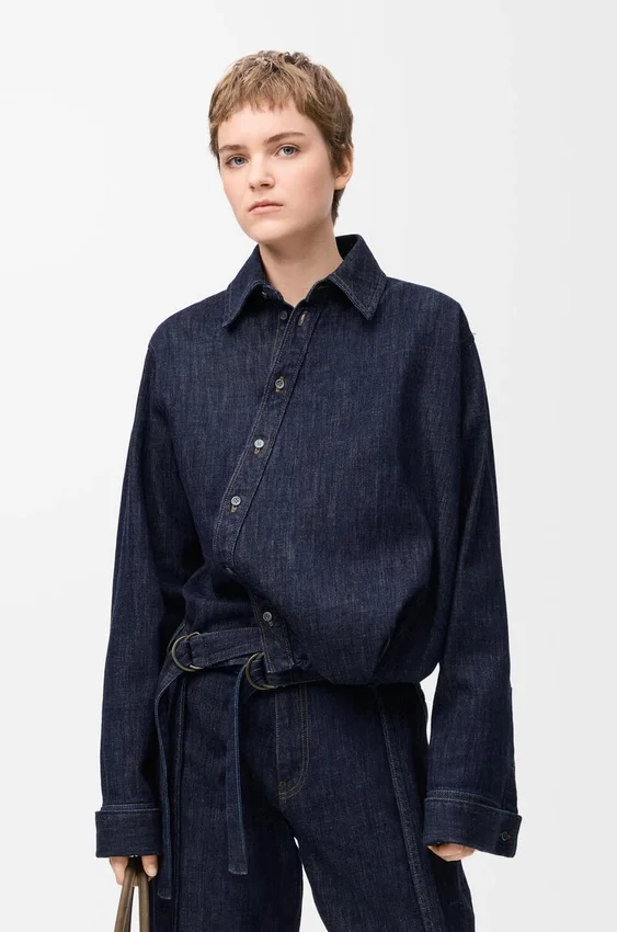 Draped Shirt in Denim Draped Shirt in Denim