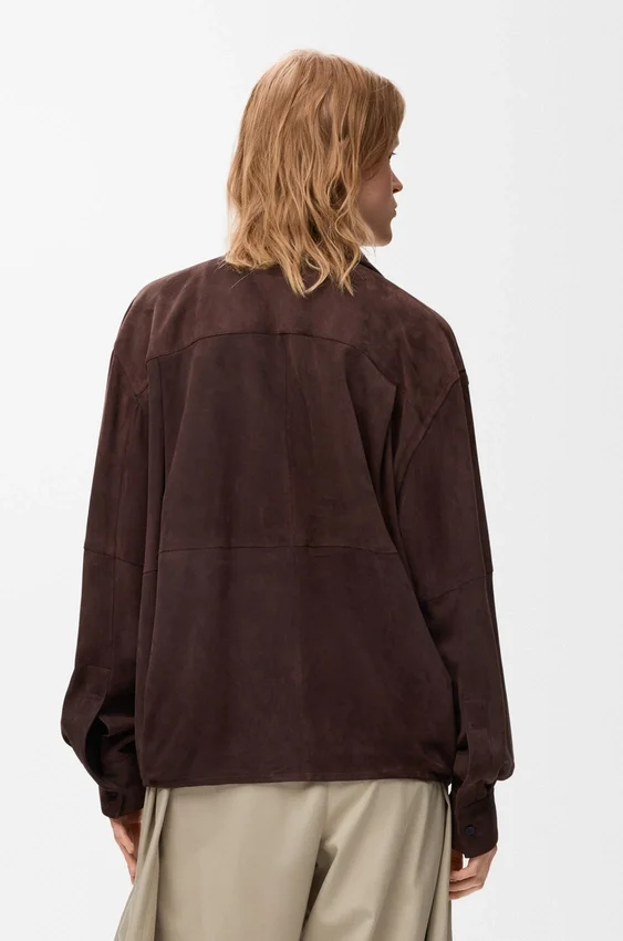 Draped Shirt in Suede Goatskin Draped Shirt in Suede Goatskin