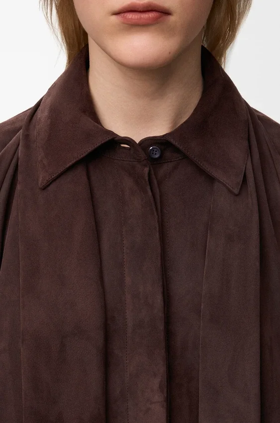 Draped Shirt in Suede Goatskin Draped Shirt in Suede Goatskin