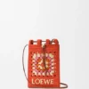 Drawstring Pocket in Classic Calfskin and Raffia