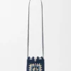 Drawstring Pocket in Classic Calfskin and Raffia