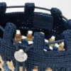 Drawstring Pocket in Classic Calfskin and Raffia