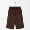 Drawstring Shorts in Suede Goatskin