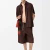 Drawstring Shorts in Suede Goatskin