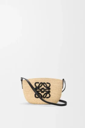Eclipse Pochette in Raffia and Calfskin Eclipse Pochette in Raffia and Calfskin