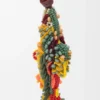 Fish Charm in Felt, Beads and Calfskin
