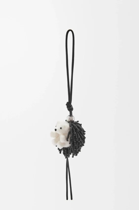 Hedgehog Charm in Felt, Beads and Calfskin Hedgehog Charm in Felt, Beads and Calfskin