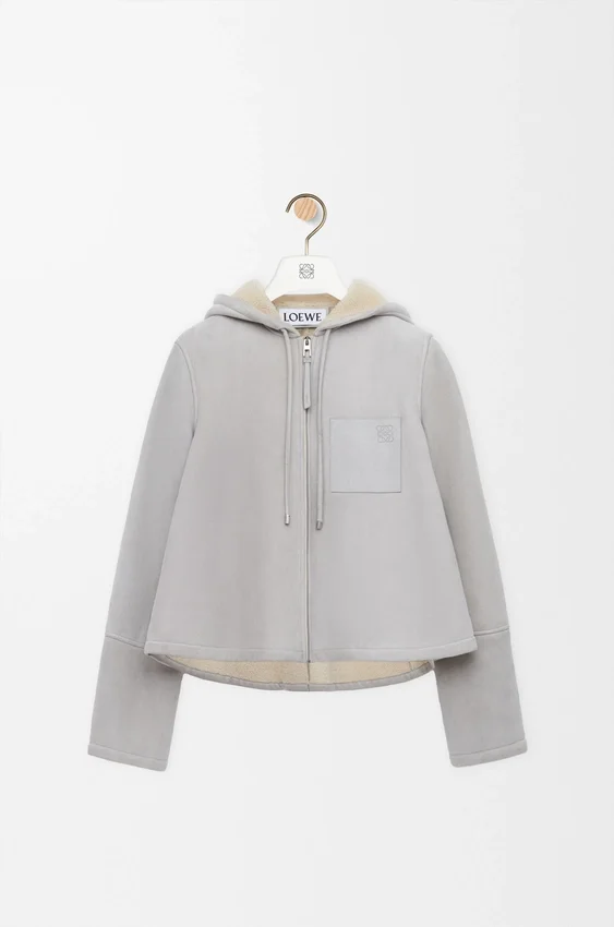 Hooded Jacket in Shearling Hooded Jacket in Shearling
